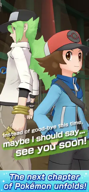 Two characters in a story scene with dialogue