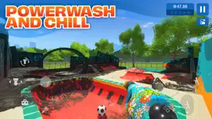 A muddy playground bridge with a floral-wrapped washer — PowerWash and Chill