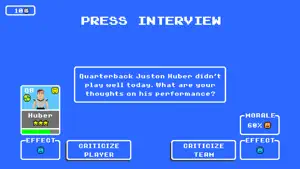 Press interview offering the choice to criticise player or team