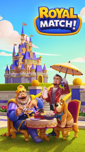 Title art with the king taking tea outside the palace