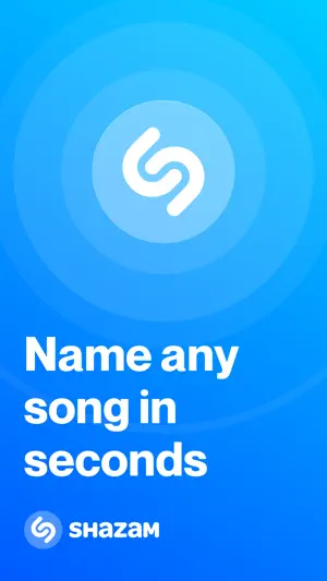 Title card with the Shazam logo and the promise of naming any song