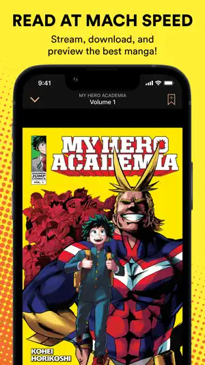 Reader view opened on the cover of My Hero Academia Volume 1 by Kohei Horikoshi