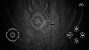 A great rose-window structure of tendrils in the deep, the diver tiny beside it