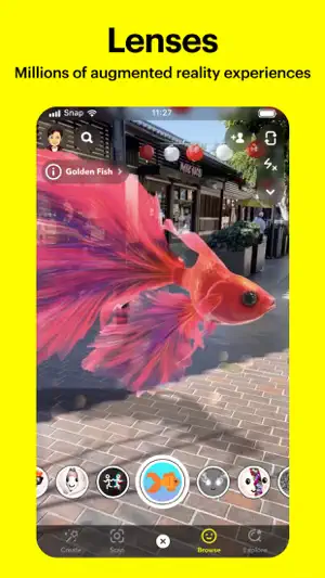 World lens placing a large fish into a real street scene