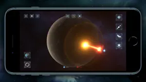 Weapon selection list showing lasers, missiles and black hole options