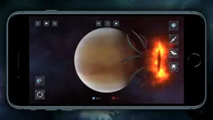 Shield deployed around a planet deflecting an incoming meteor