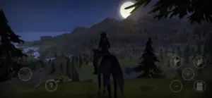 Night ride under the moon along a hillside path