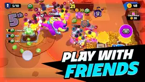 Ten-player match with a squad collecting gems in the arena