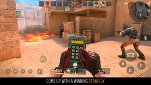 Firefight beside crates with an enemy in the open