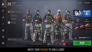 Lobby with a squad assembled and a play button