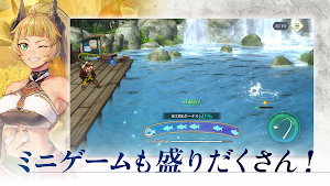 A blonde character beside a river fishing mini-game on a wooden pier