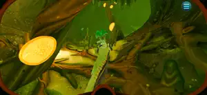 Yellow-green cave biome with a glowing plant in the foreground