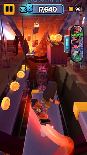 A canyon district at dusk with a x8 multiplier and 17,640 points