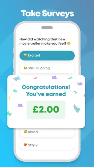 Survey question with a confirmation of the amount earned