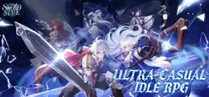 Two heroes with sword and staff on the key art — Ultra-Casual Idle RPG