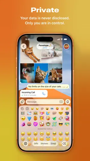 Photo-heavy chat with the animated emoji keyboard open