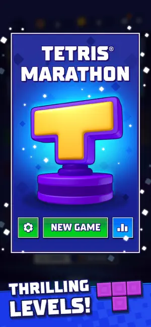 Marathon mode menu with a trophy and a new game button