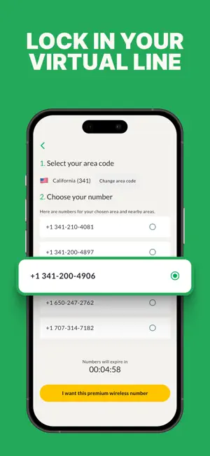 Number selection with a countdown holding the chosen line