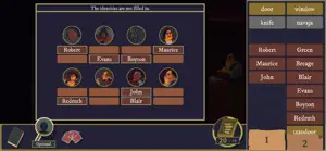 The identity board with portraits and a list of names to assign