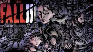 The Fall III comic-style cover art with survivors, a child and infected faces