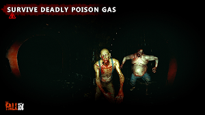 Two infected lit by a torch in a black corridor — Survive deadly poison gas