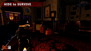 A dim apartment with a wardrobe and a lantern on the floor — Hide to survive