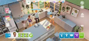 Kitchen in Build Mode with the item bar open along the bottom edge