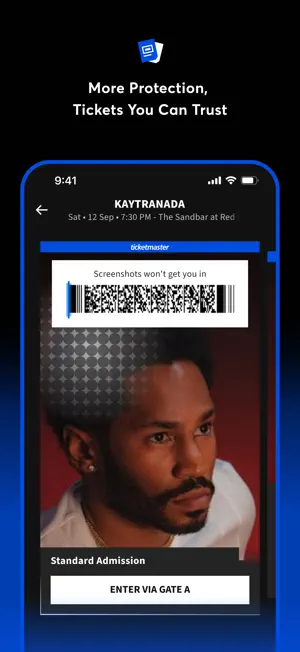Rotating barcode ticket warning that screenshots will not scan