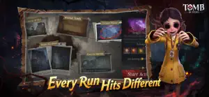 Post-run screen with relic cards and a run summary