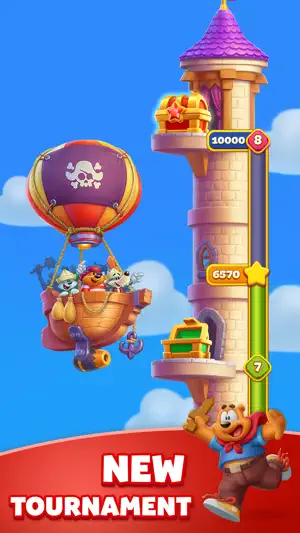 Tournament tower with score thresholds up each floor