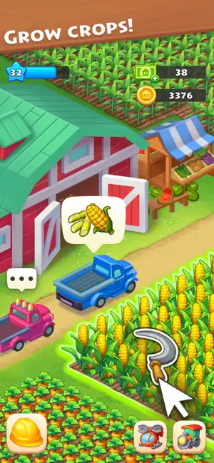 Corn field being cut with a scythe next to the barn