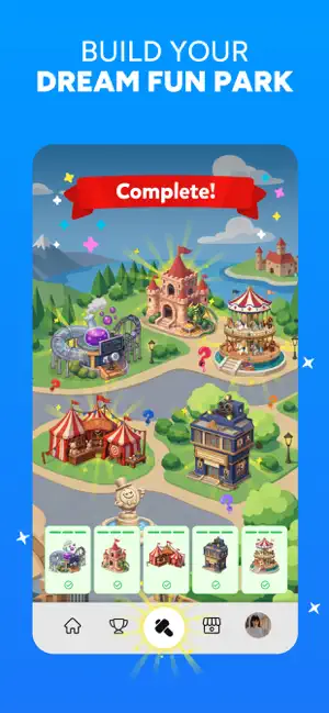Completed fun park built from quiz rewards