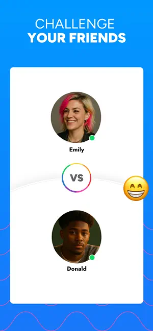 Challenge screen pairing two friends before a duel