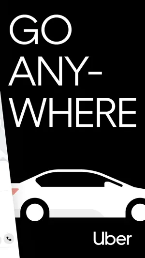Brand card with the Uber logo over a white car
