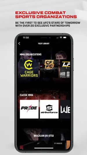Partner organisations including Cage Warriors, PRIDE and Strikeforce