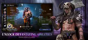 Ability screen for a horned barbarian Primal with skill nodes