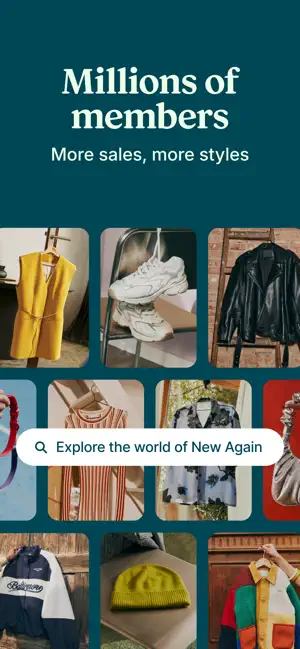 Grid of secondhand clothing from across the marketplace
