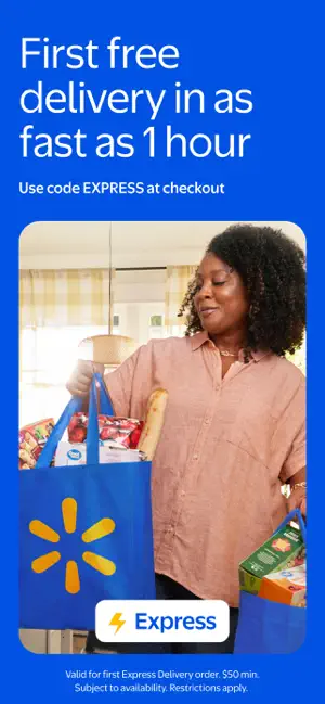 Express delivery promotion with a first-order code and minimum