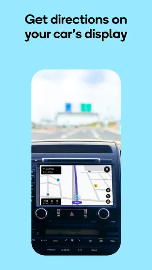 The same route displayed on a car's built-in screen