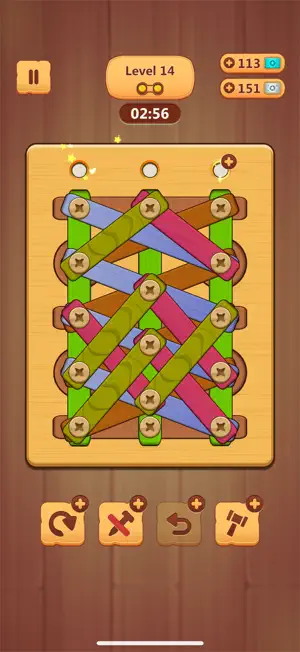 Denser level with overlapping planks and four free slots