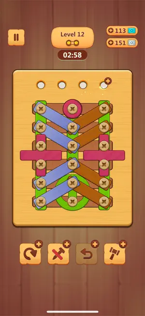 Level with a pink plank crossing several others
