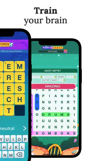 Themed word search with instruments to find in a grid