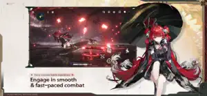 Engage in smooth and fast-paced combat: a red-haired Resonator with a parasol mid-battle