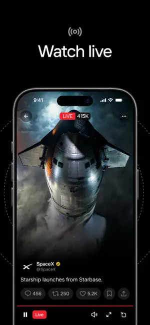 Watch live: a Starship launch livestream playing in the app