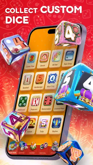 Collection of custom dice designs to unlock