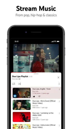 Music playlist playing with the video and track list below