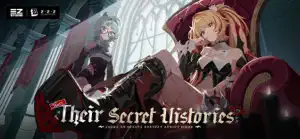 Their Secret Histories: version key art with a blonde Agent and a silver-haired Agent in a gothic hall
